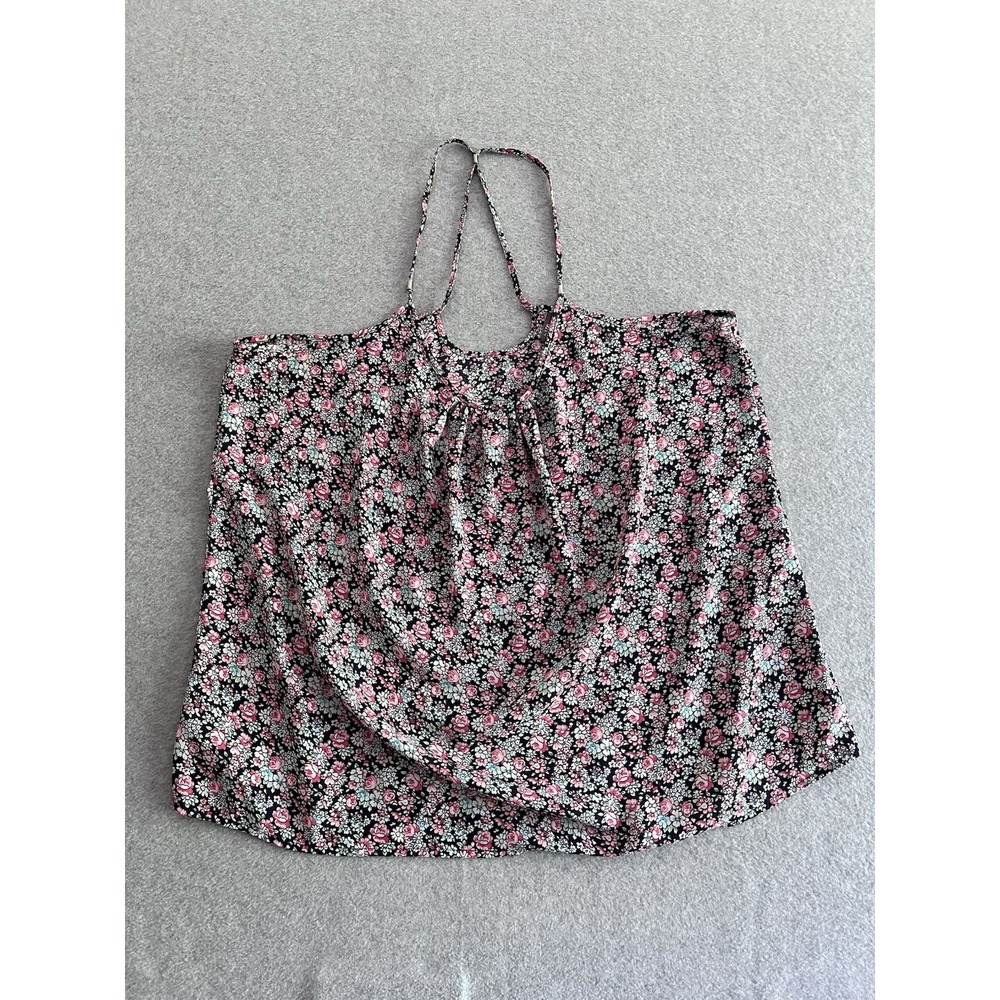 Soho New York Company Jeans Pink Black Floral Sleeveless‎ Cami Top Women's XL